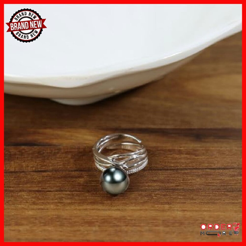 Sterling Silver Statement Ring With Tahitian Pear… - image 5